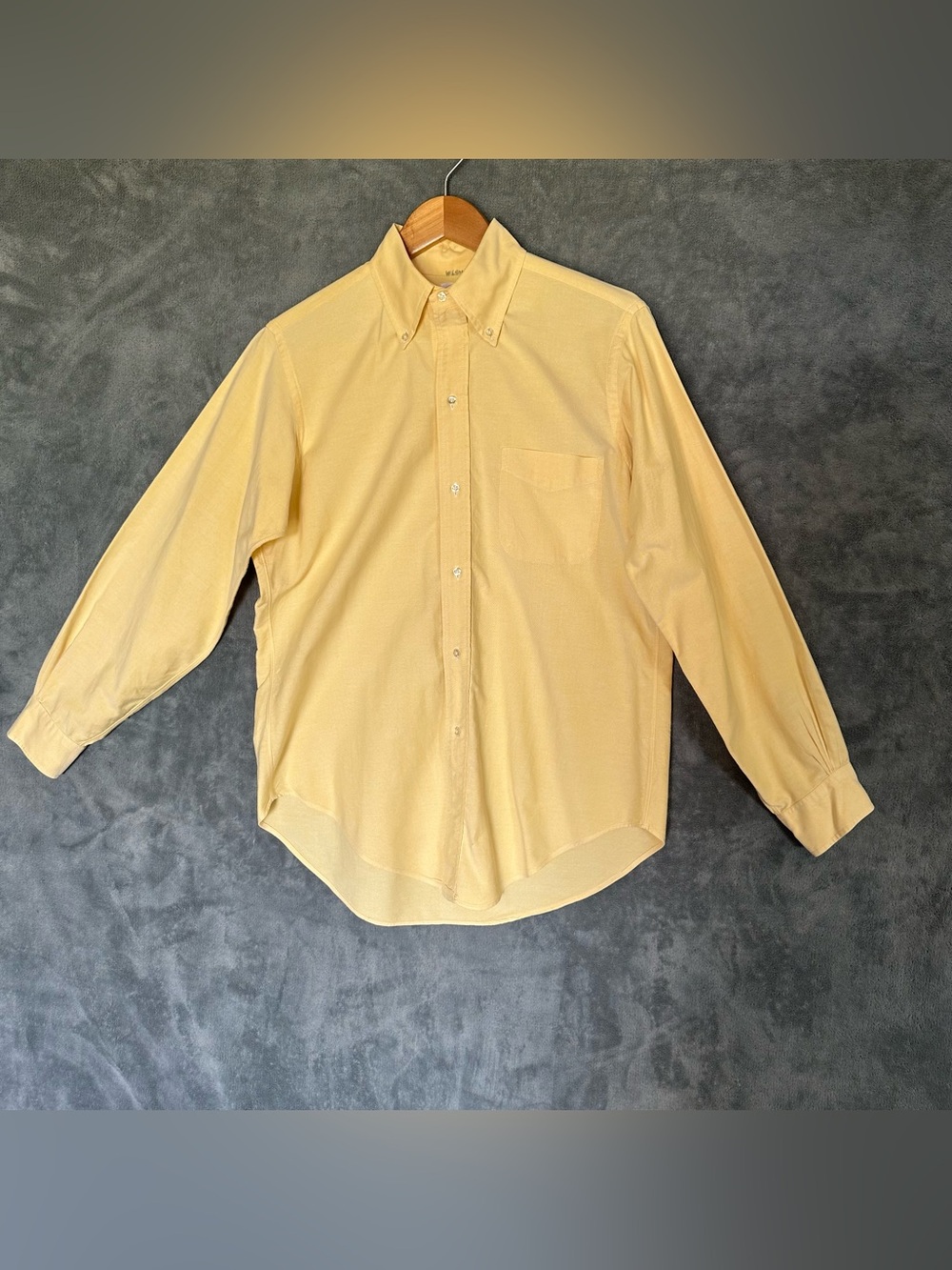 Brooks Brothers 15.5 3 Makers OBCD Oxford Shirt Yellow 90s Vintage USA Made